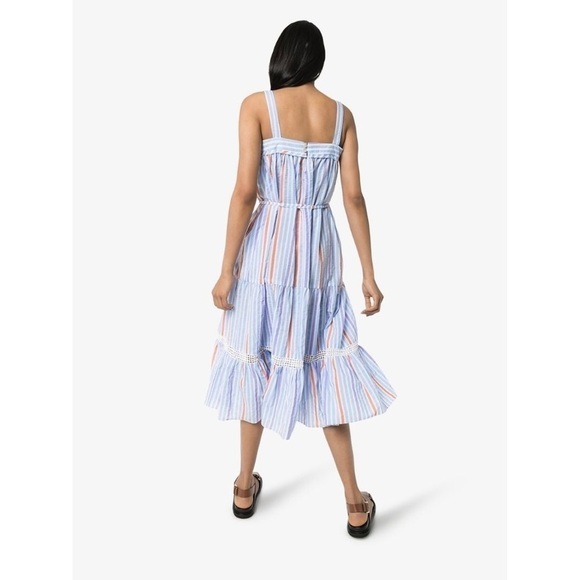 lemlem Bahiri Sweepy Striped Dress in Light Sky Blue size Medium NWT - Picture 7 of 11